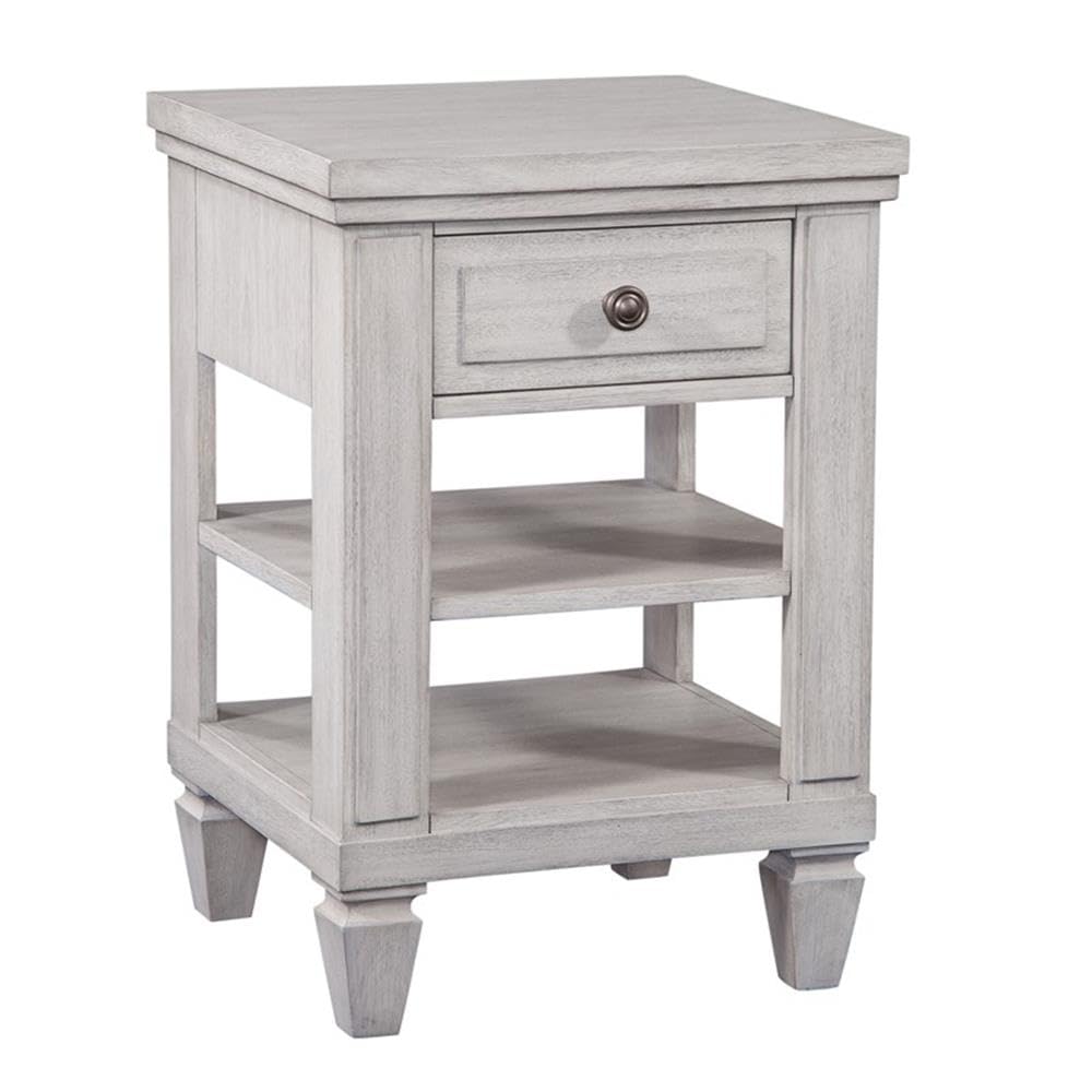American Woodcrafters Salter Path Oyster White Wood 1-Drawer Storage Farmhouse Nightstand